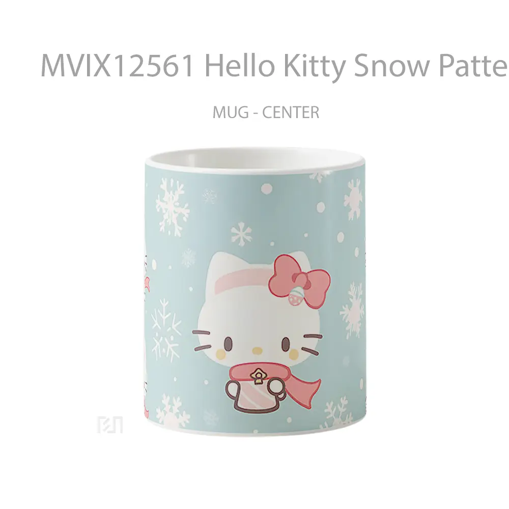Mug Hello Kitty Snow Pattern Gelas Keramik Desain Unik