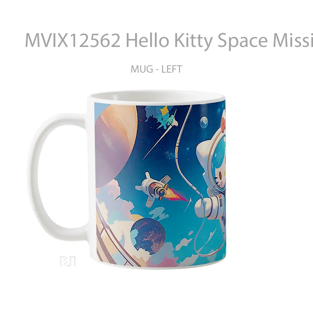 Mug Hello Kitty Space Mission Gelas Keramik Desain Unik - All-side / Desain
