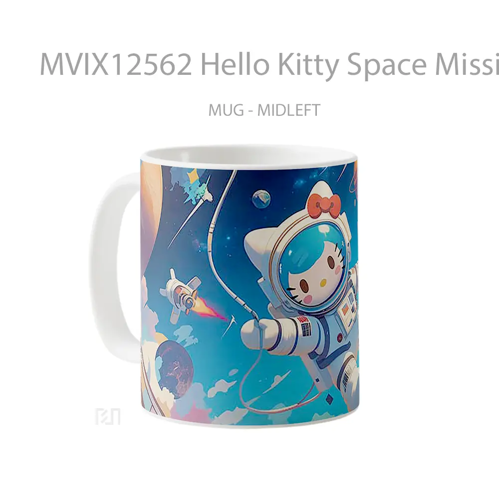 Mug Hello Kitty Space Mission Gelas Keramik Desain Unik - All-side / Desain