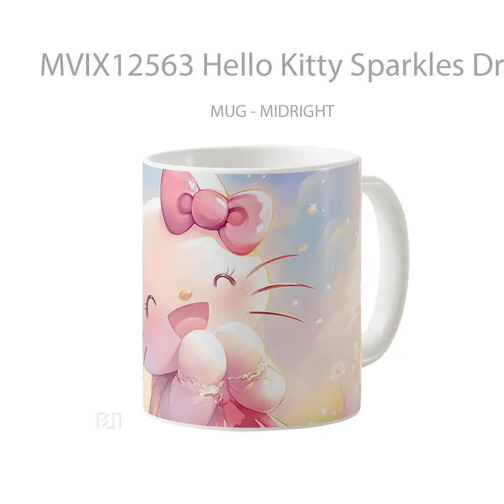 Mug Hello Kitty Sparkles Dress Koleksi Mug Limited Edition - All-side / Desain