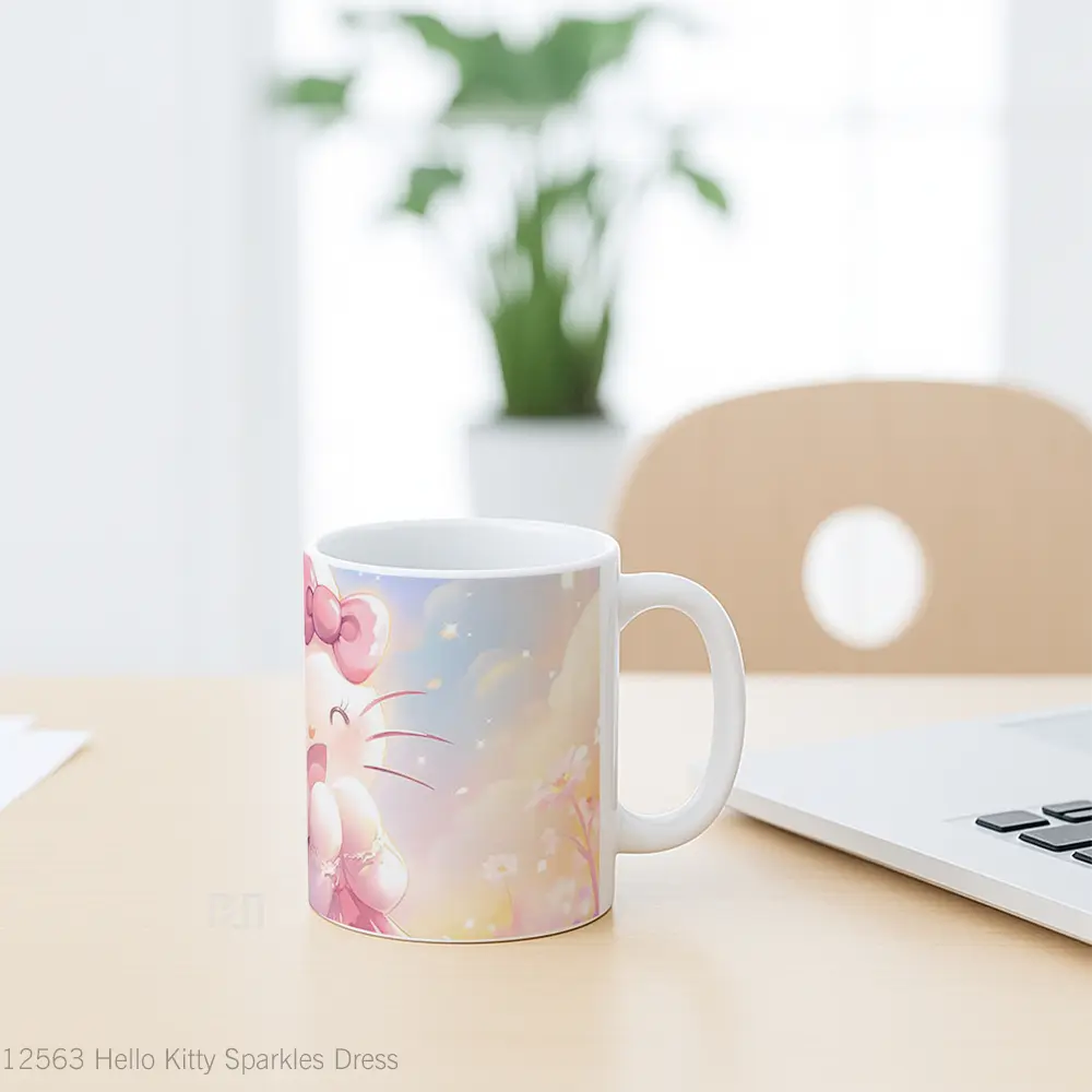 Mug Hello Kitty Sparkles Dress Koleksi Mug Limited Edition - All-side / Desain