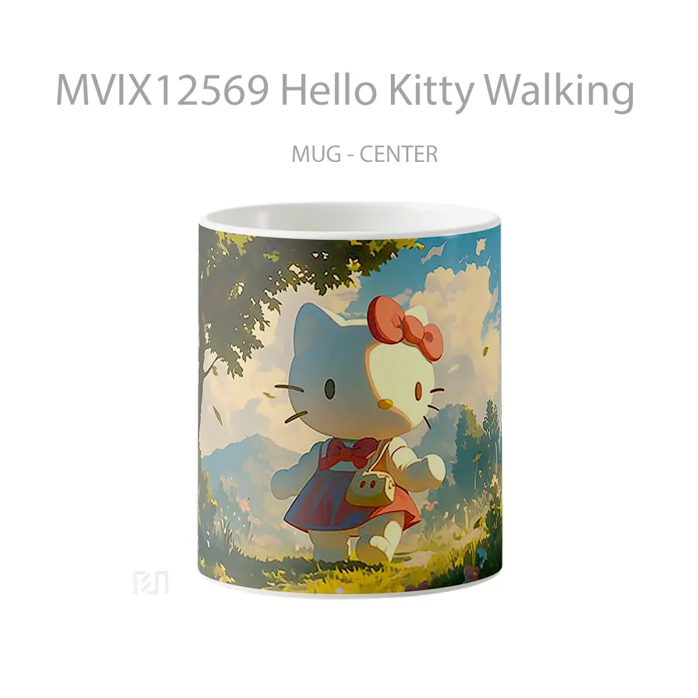 Mug Hello Kitty Walking Gelas Keramik Desain Unik