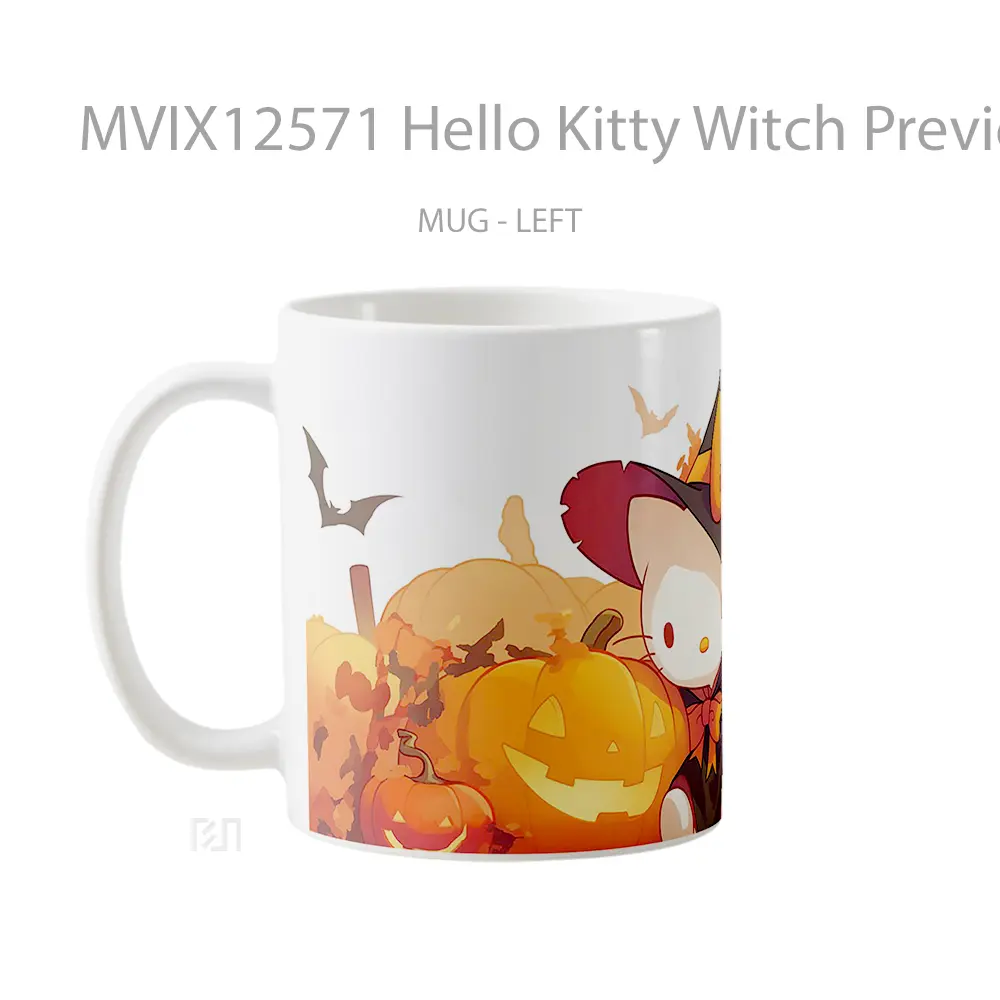 Mug Hello Kitty Witch Preview Gelas Keramik Desain Unik - All-side / Desain