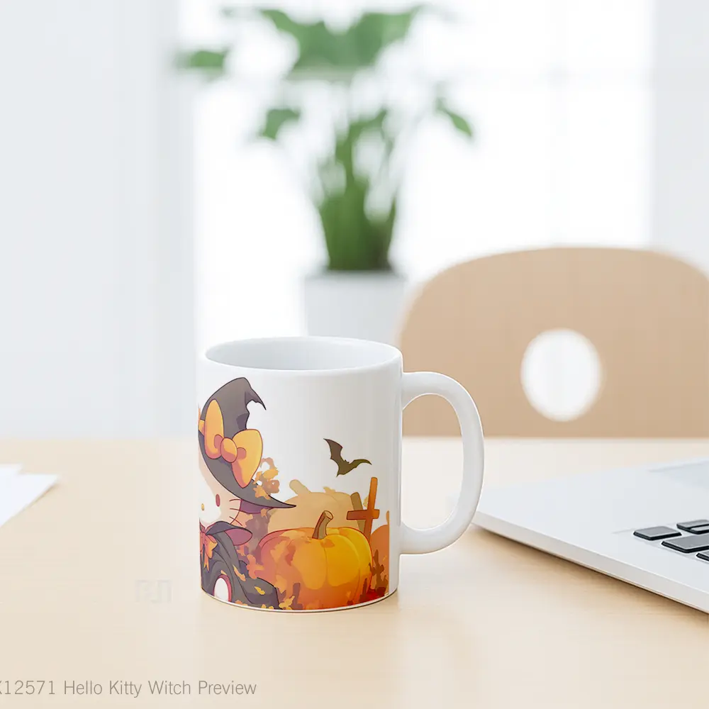 Mug Hello Kitty Witch Preview Gelas Keramik Desain Unik - All-side / Desain