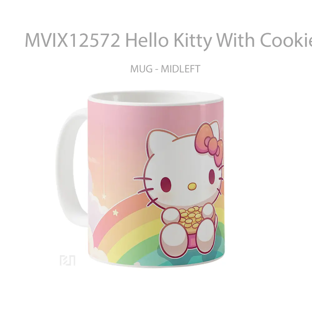 Mug Hello Kitty With Cookies Gelas Keramik Desain Unik - All-side / Desain