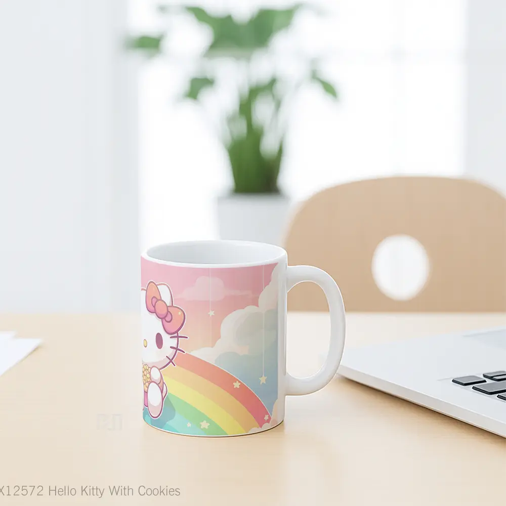 Mug Hello Kitty With Cookies Gelas Keramik Desain Unik - All-side / Desain
