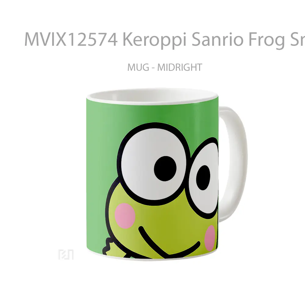Mug Keroppi Sanrio Frog Smile Gelas Keramik Desain Unik - All-side / Desain