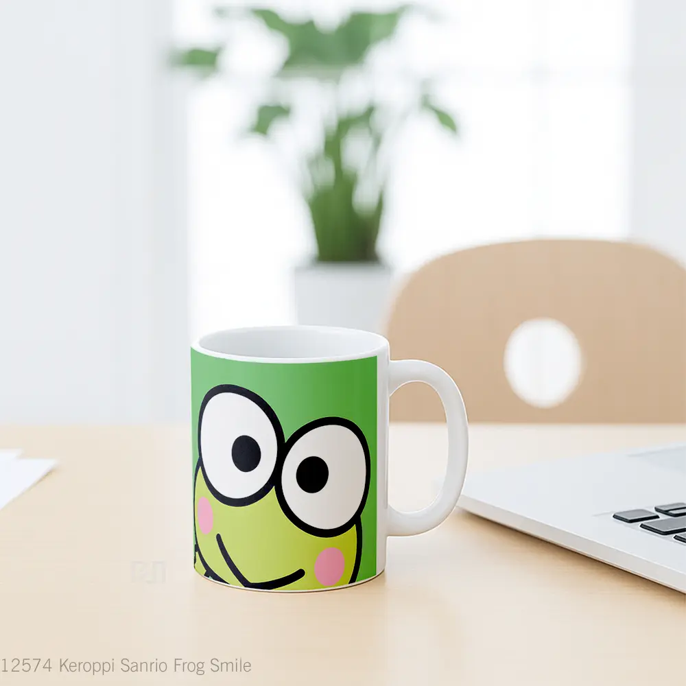 Mug Keroppi Sanrio Frog Smile Gelas Keramik Desain Unik - All-side / Desain