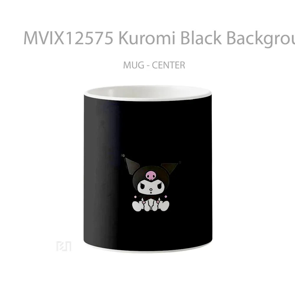 Mug Kuromi Black Background Gelas Keramik Desain Unik