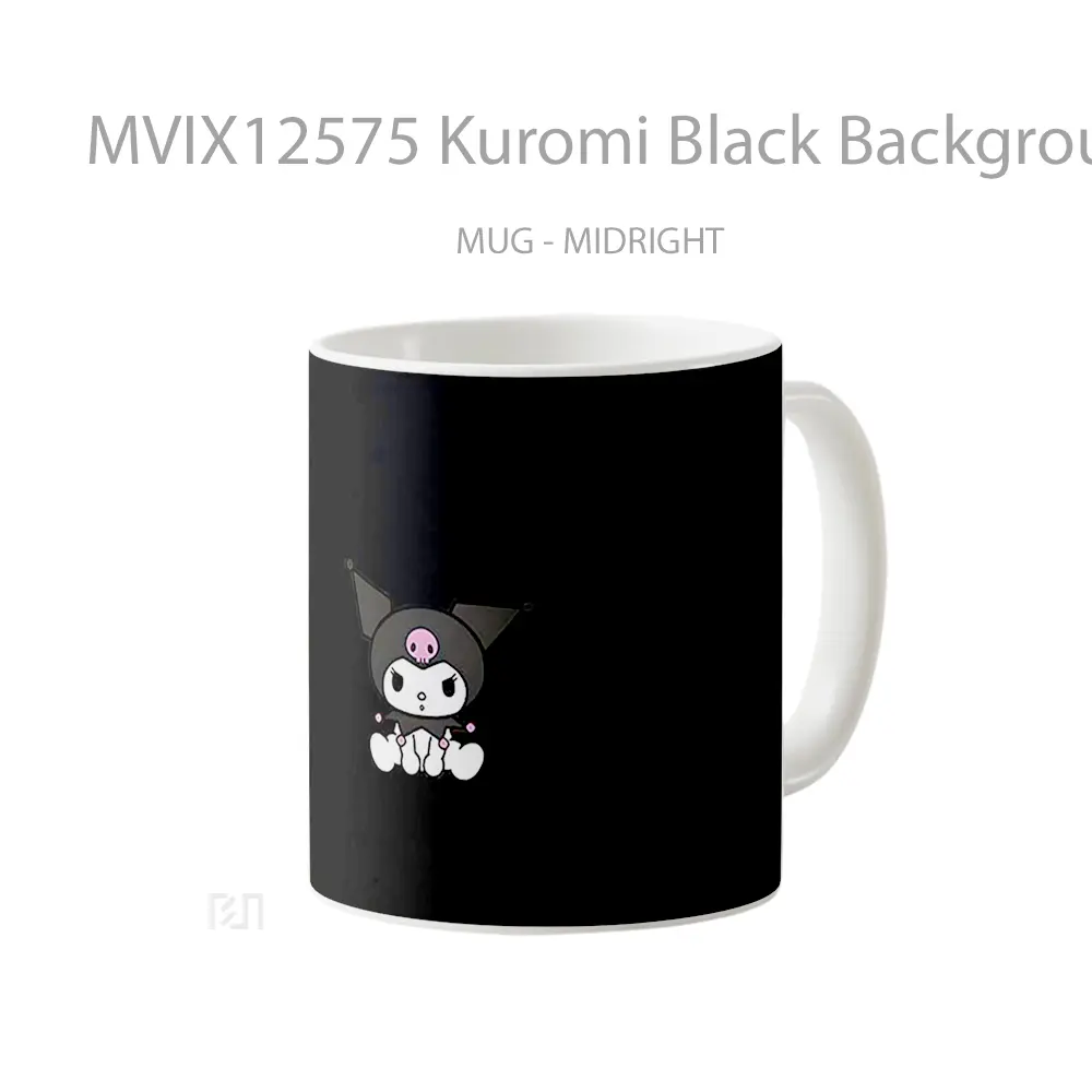 Mug Kuromi Black Background Gelas Keramik Desain Unik - All-side / Desain