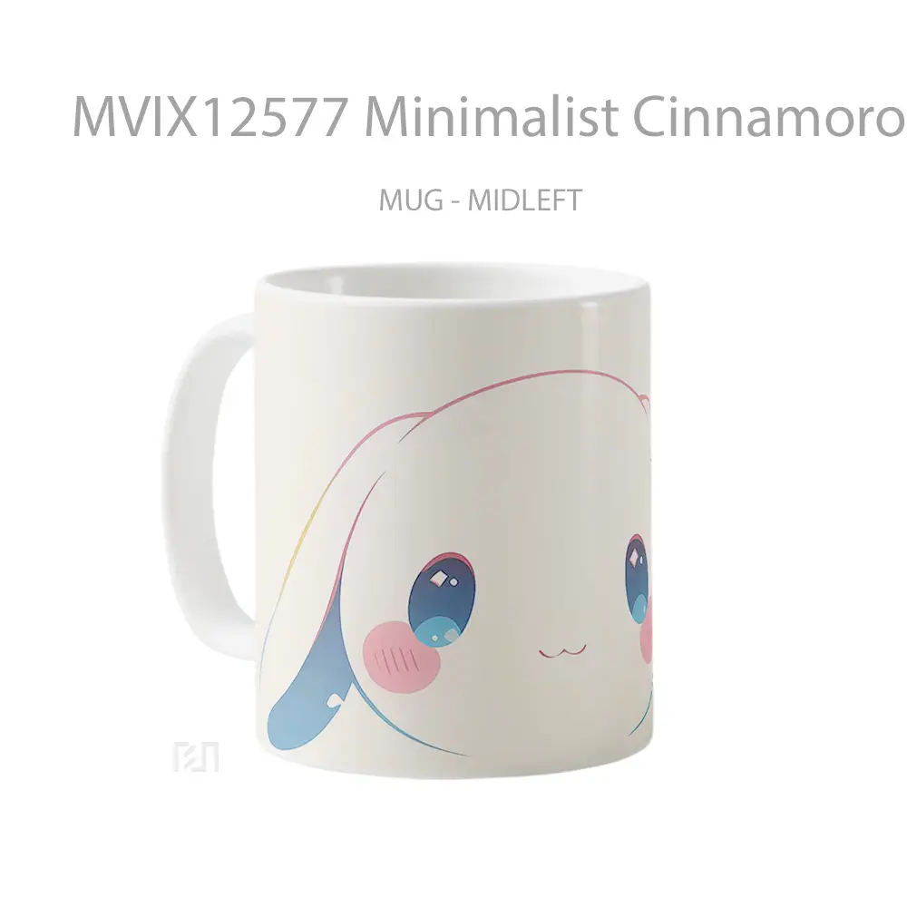 Mug Minimalist Cinnamoroll Face Outline Koleksi Mug Limited Edition - All-side / Desain