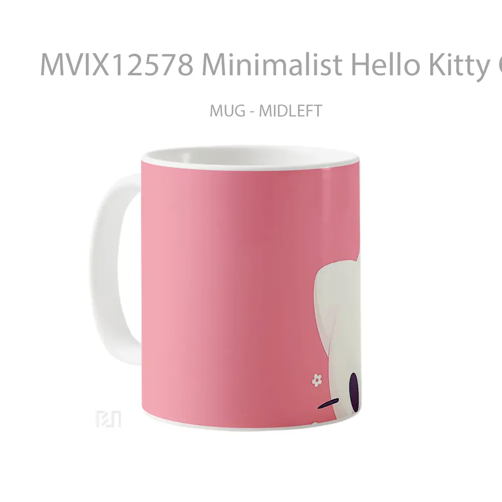 Mug Minimalist Hello Kitty Cute Hadiah Lucu dan Menarik - All-side / Desain