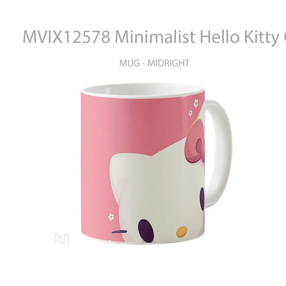 Mug Minimalist Hello Kitty Cute Hadiah Lucu dan Menarik - All-side / Desain