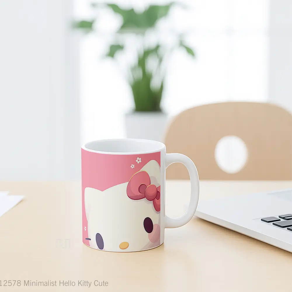 Mug Minimalist Hello Kitty Cute Hadiah Lucu dan Menarik - All-side / Desain