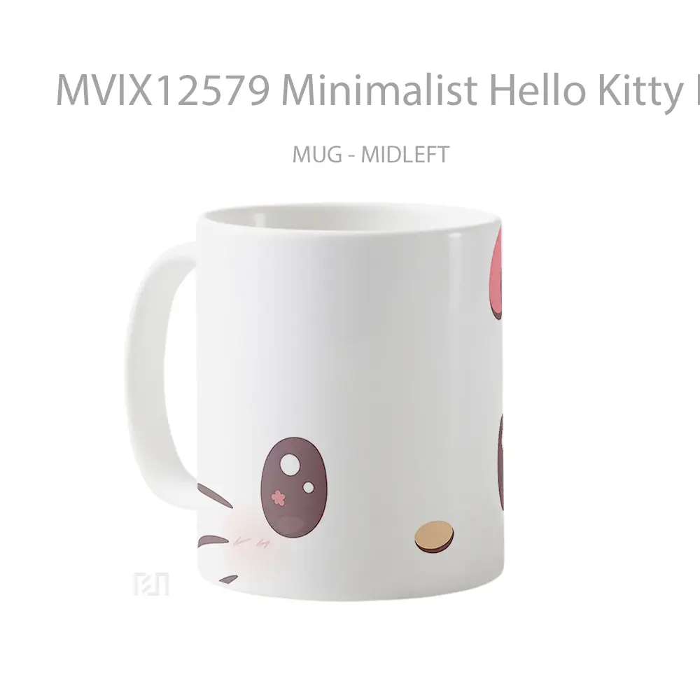 Mug Minimalist Hello Kitty Face Outline Mug Aesthetic Koleksi Spesial - All-side / Desain