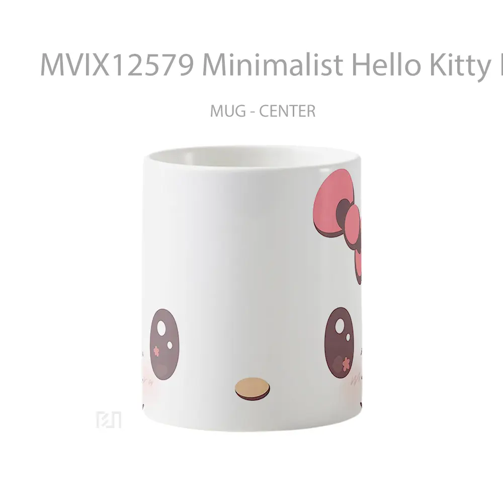 Mug Minimalist Hello Kitty Face Outline Mug Aesthetic Koleksi Spesial