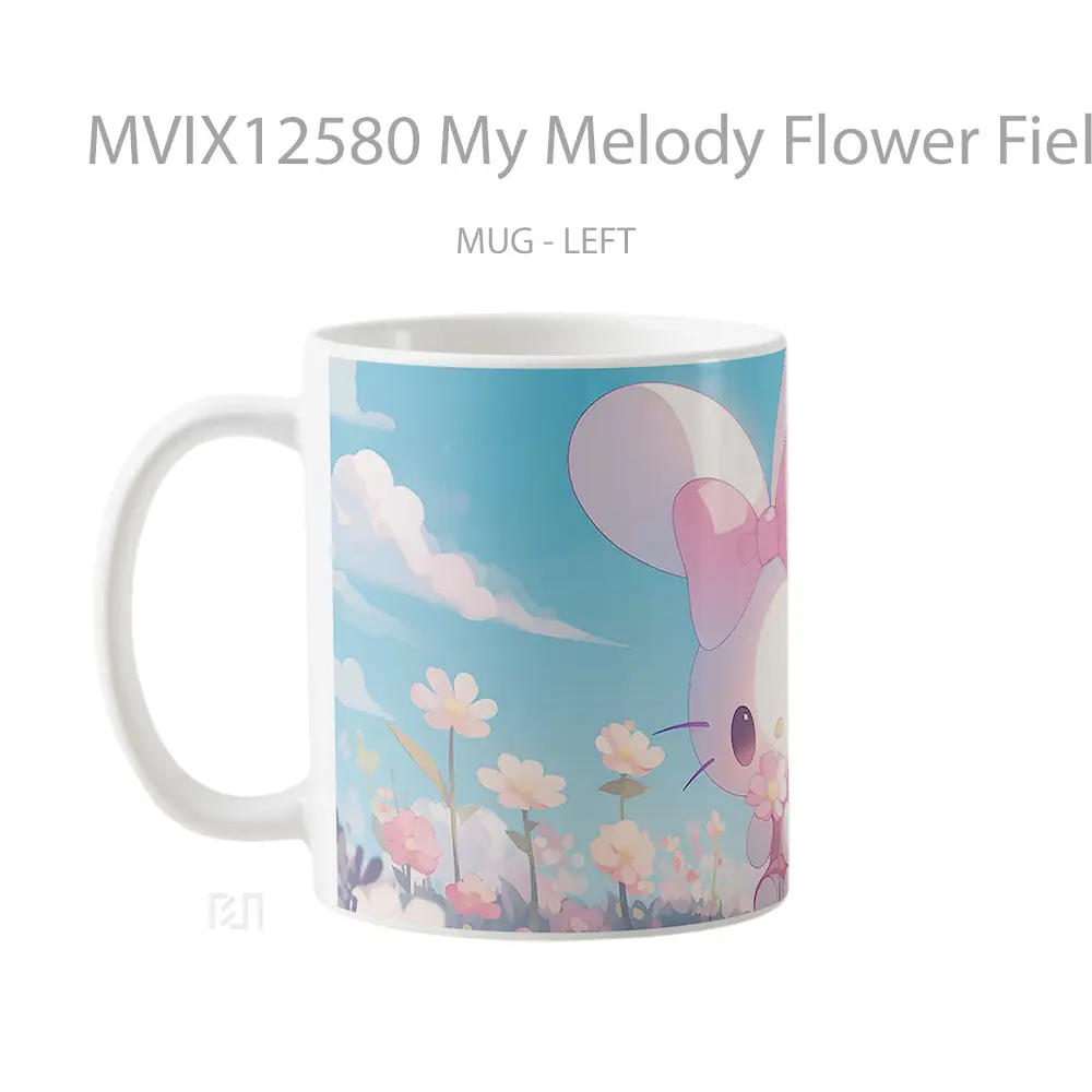 Mug My Melody Flower Field Sanrio Gelas Keramik Desain Unik - All-side / Desain