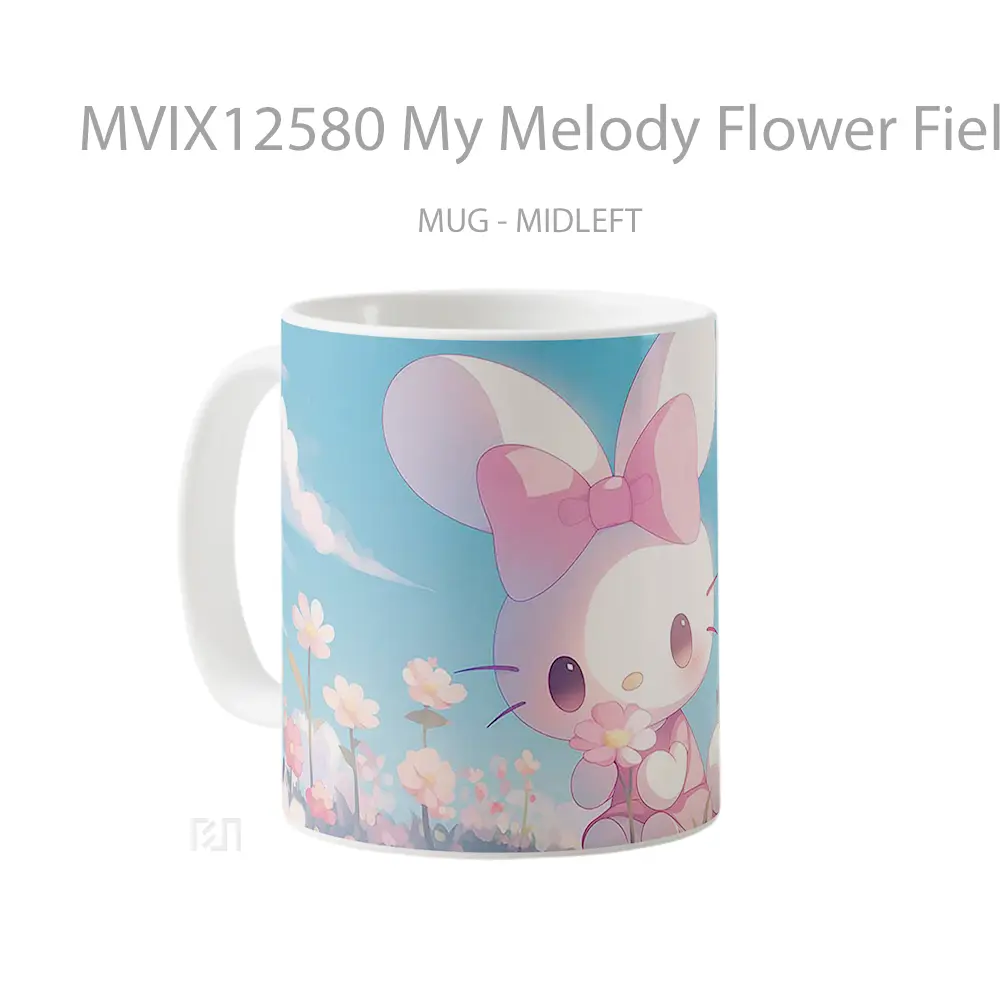 Mug My Melody Flower Field Sanrio Gelas Keramik Desain Unik - All-side / Desain