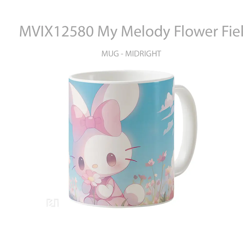 Mug My Melody Flower Field Sanrio Gelas Keramik Desain Unik - All-side / Desain