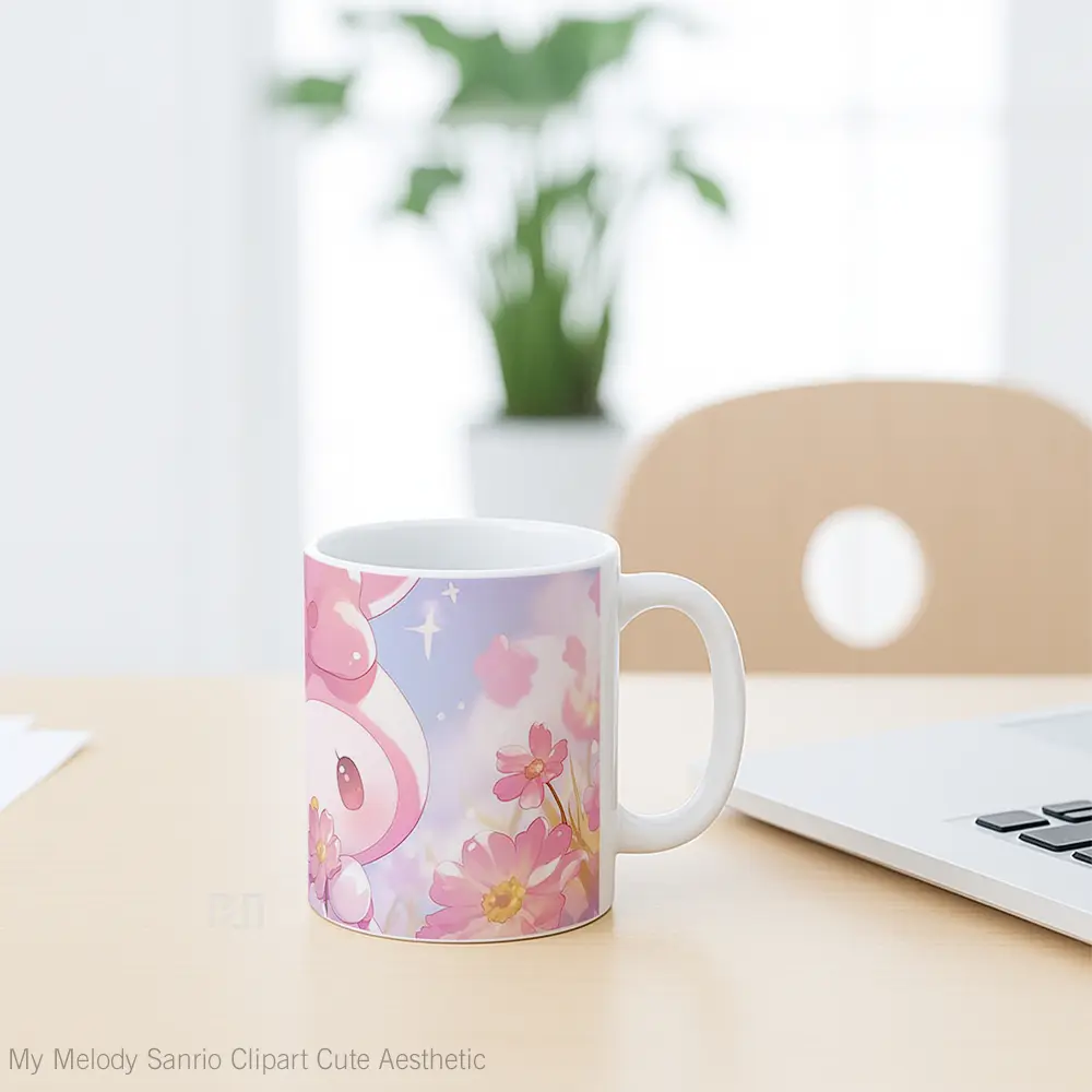 Mug My Melody Sanrio Clipart Cute Aesthetic Koleksi Mug Limited Edition - All-side / Desain