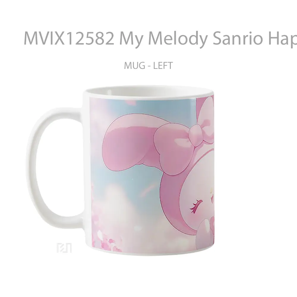 Mug My Melody Sanrio Happy Flowers Cute Mug Aesthetic Koleksi Spesial - All-side / Desain