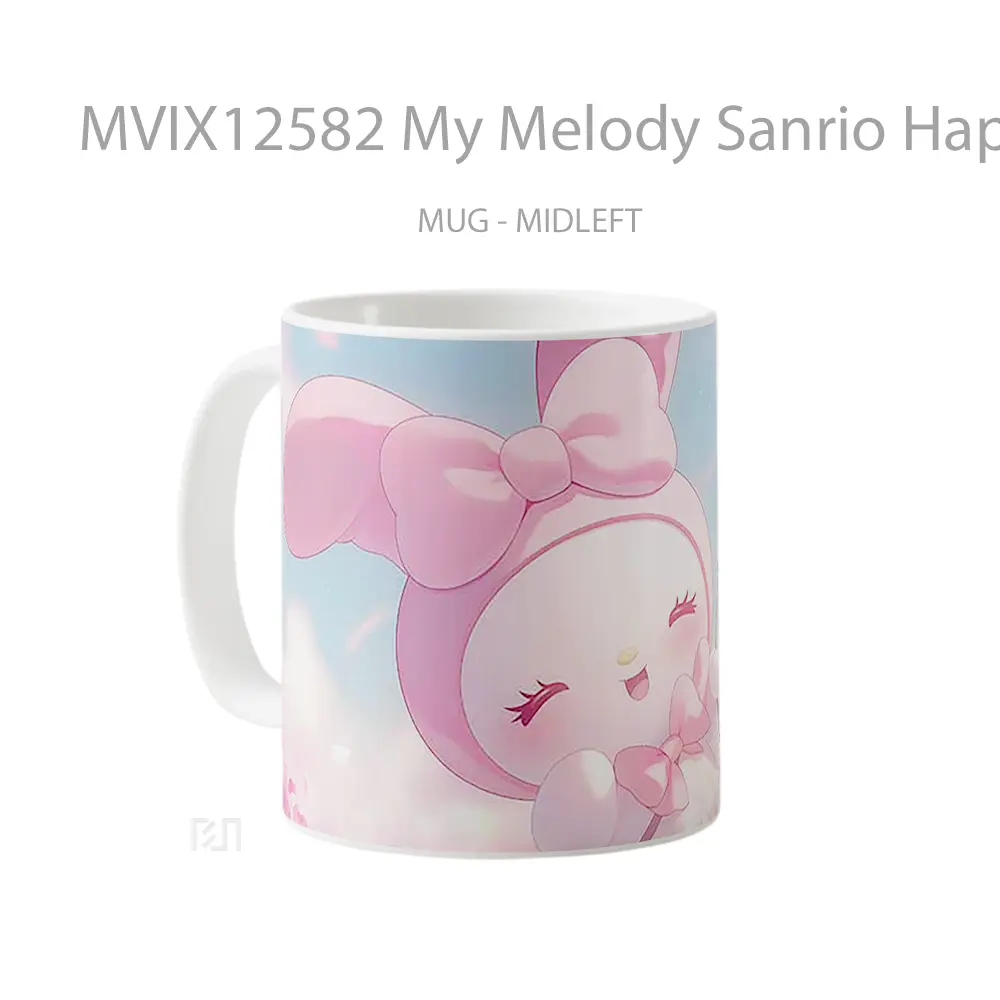 Mug My Melody Sanrio Happy Flowers Cute Mug Aesthetic Koleksi Spesial - All-side / Desain