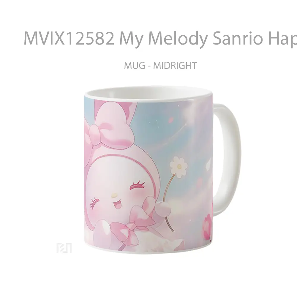 Mug My Melody Sanrio Happy Flowers Cute Mug Aesthetic Koleksi Spesial - All-side / Desain