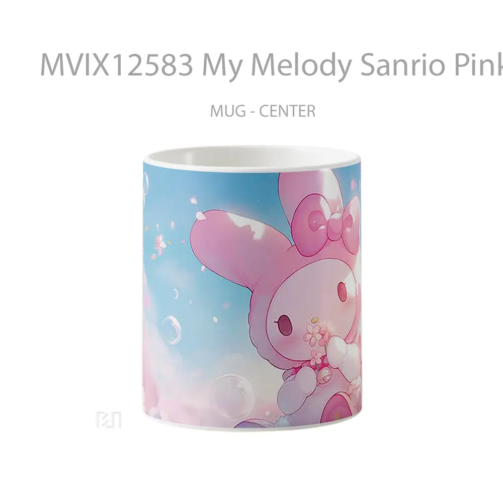 Mug My Melody Sanrio Pink Cute Flowers Gelas Keramik Desain Unik