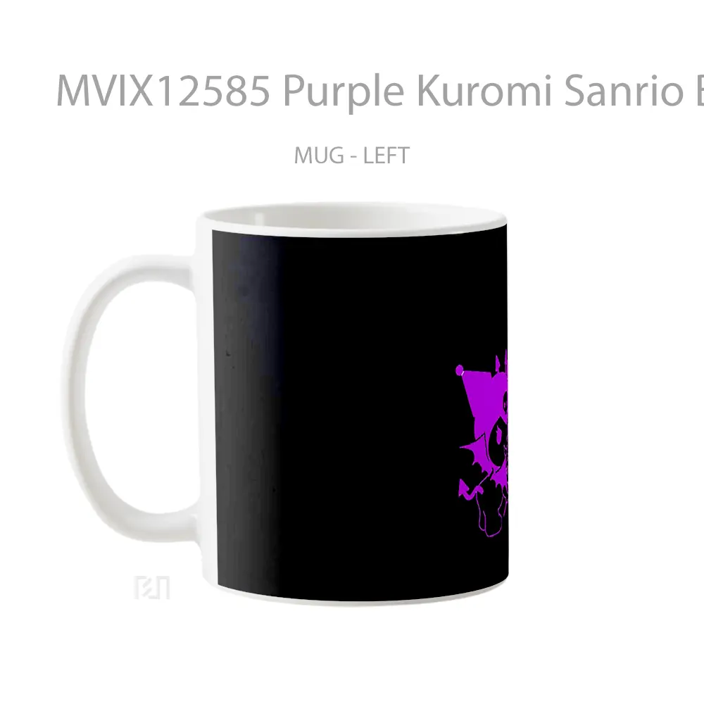 Mug Purple Kuromi Sanrio Black Mug Aesthetic Koleksi Spesial - All-side / Desain