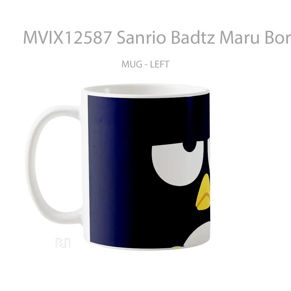 Mug Sanrio Badtz Maru Bored Penguin Preview Mug Aesthetic Koleksi Spesial - All-side / Desain