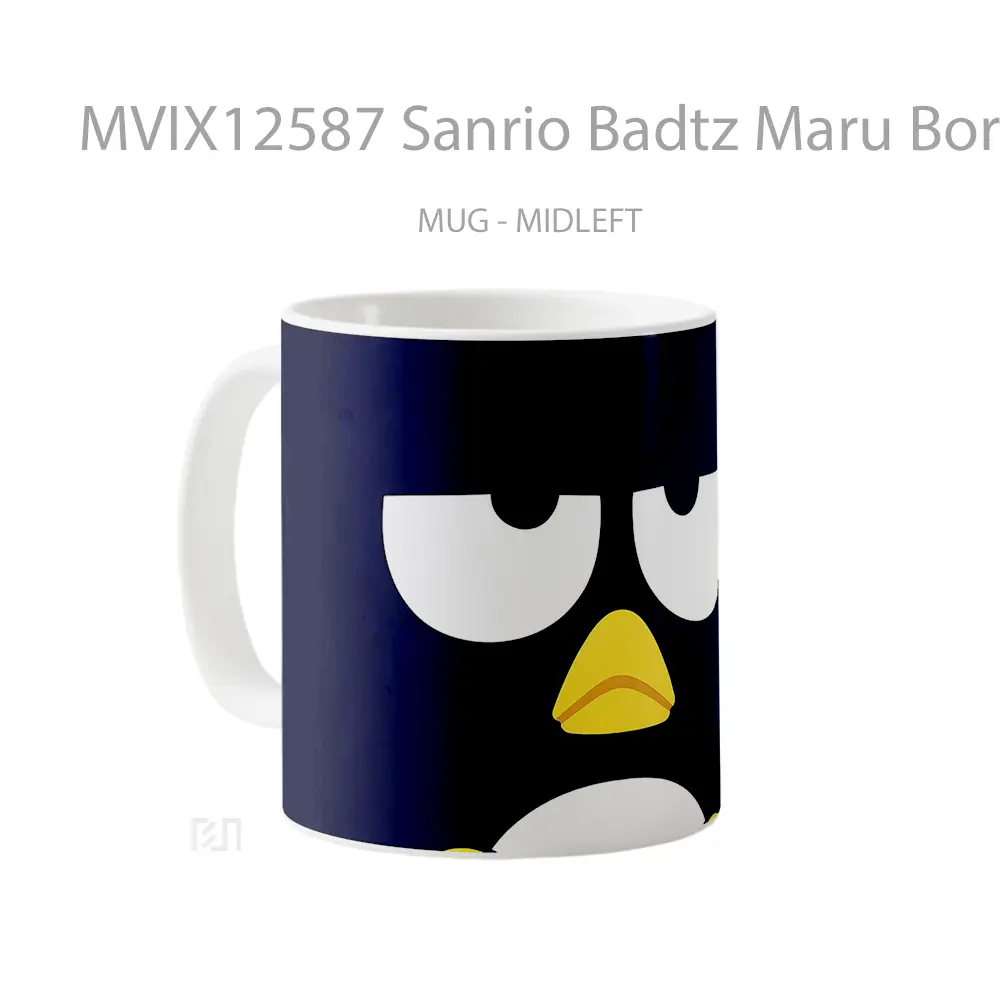 Mug Sanrio Badtz Maru Bored Penguin Preview Mug Aesthetic Koleksi Spesial - All-side / Desain