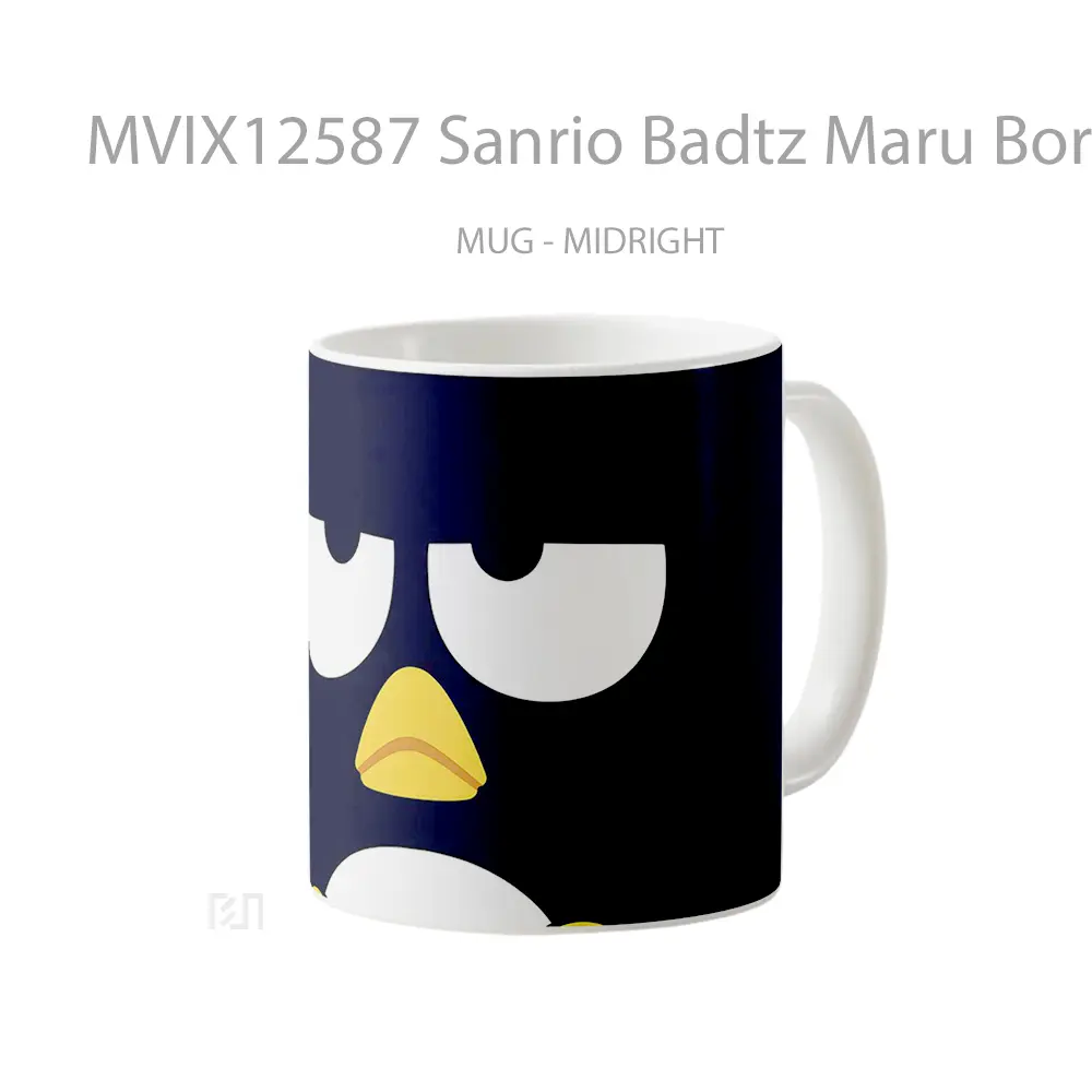 Mug Sanrio Badtz Maru Bored Penguin Preview Mug Aesthetic Koleksi Spesial - All-side / Desain