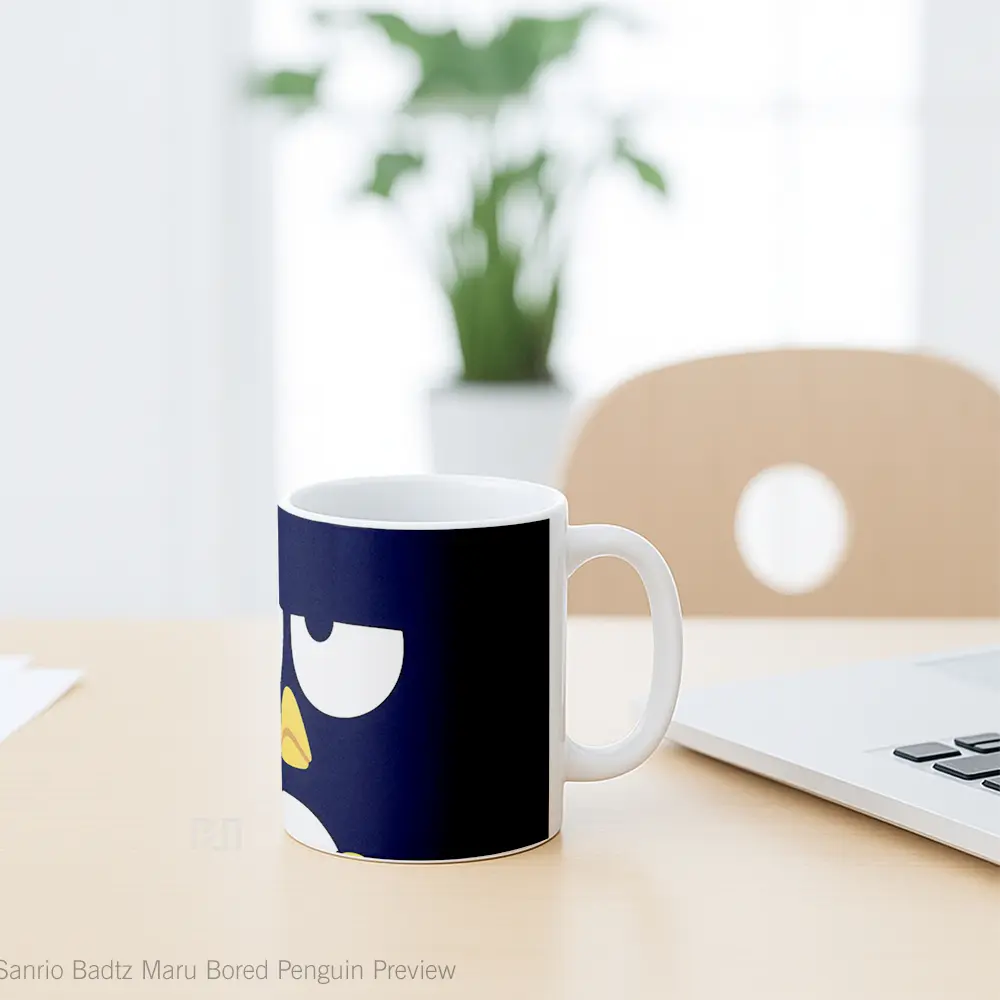 Mug Sanrio Badtz Maru Bored Penguin Preview Mug Aesthetic Koleksi Spesial - All-side / Desain