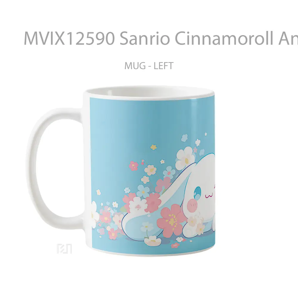 Mug Sanrio Cinnamoroll And Flowers Blue Koleksi Mug Limited Edition - All-side / Desain