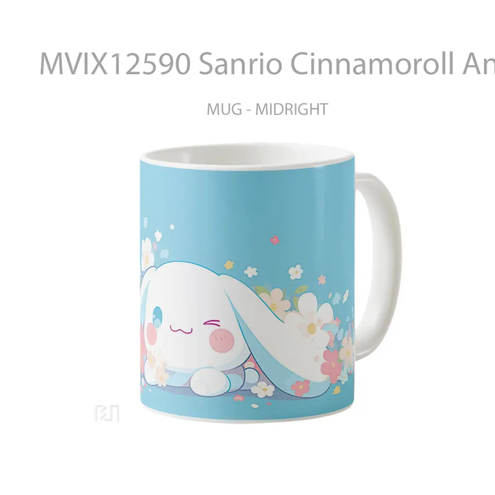 Mug Sanrio Cinnamoroll And Flowers Blue Koleksi Mug Limited Edition - All-side / Desain