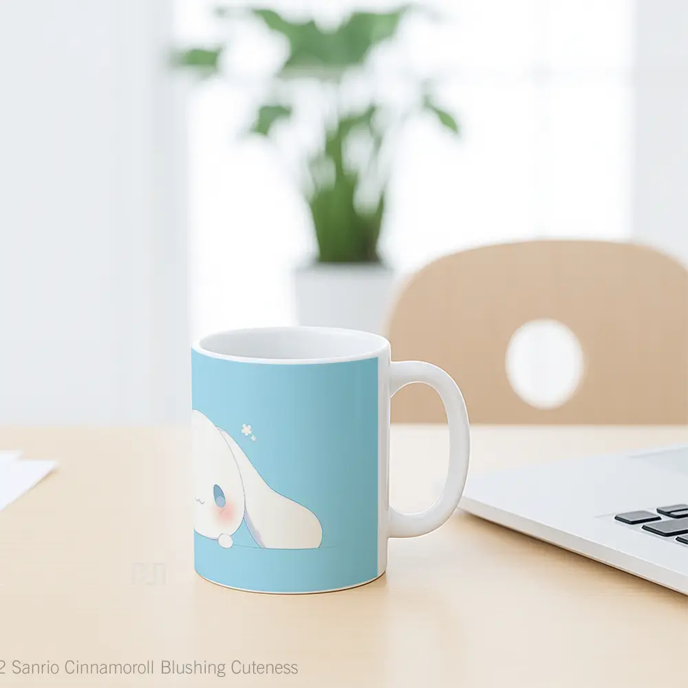 Mug Sanrio Cinnamoroll Blushing Cuteness Mug Aesthetic Koleksi Spesial - All-side / Desain