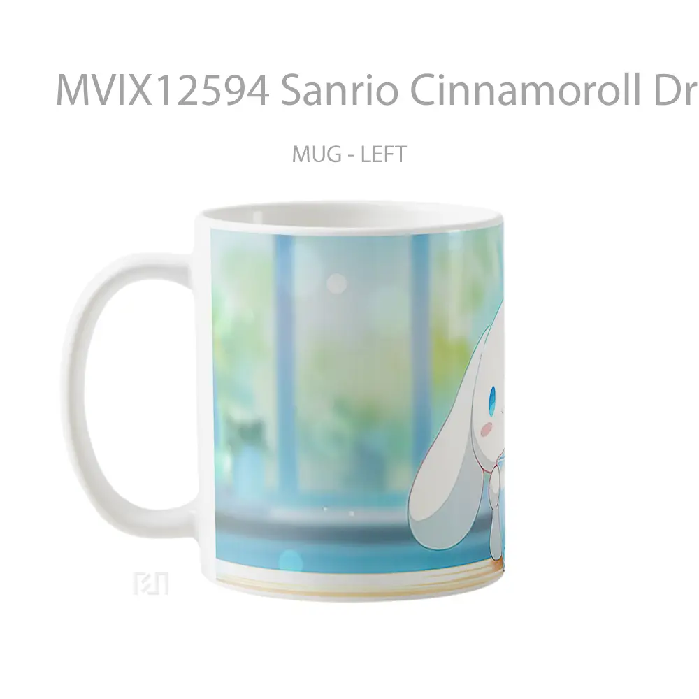 Mug Sanrio Cinnamoroll Drinking Cocktail Gelas Keramik Desain Unik - All-side / Desain