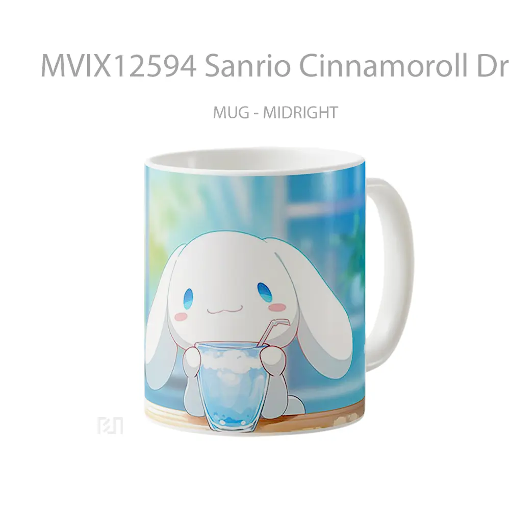 Mug Sanrio Cinnamoroll Drinking Cocktail Gelas Keramik Desain Unik - All-side / Desain