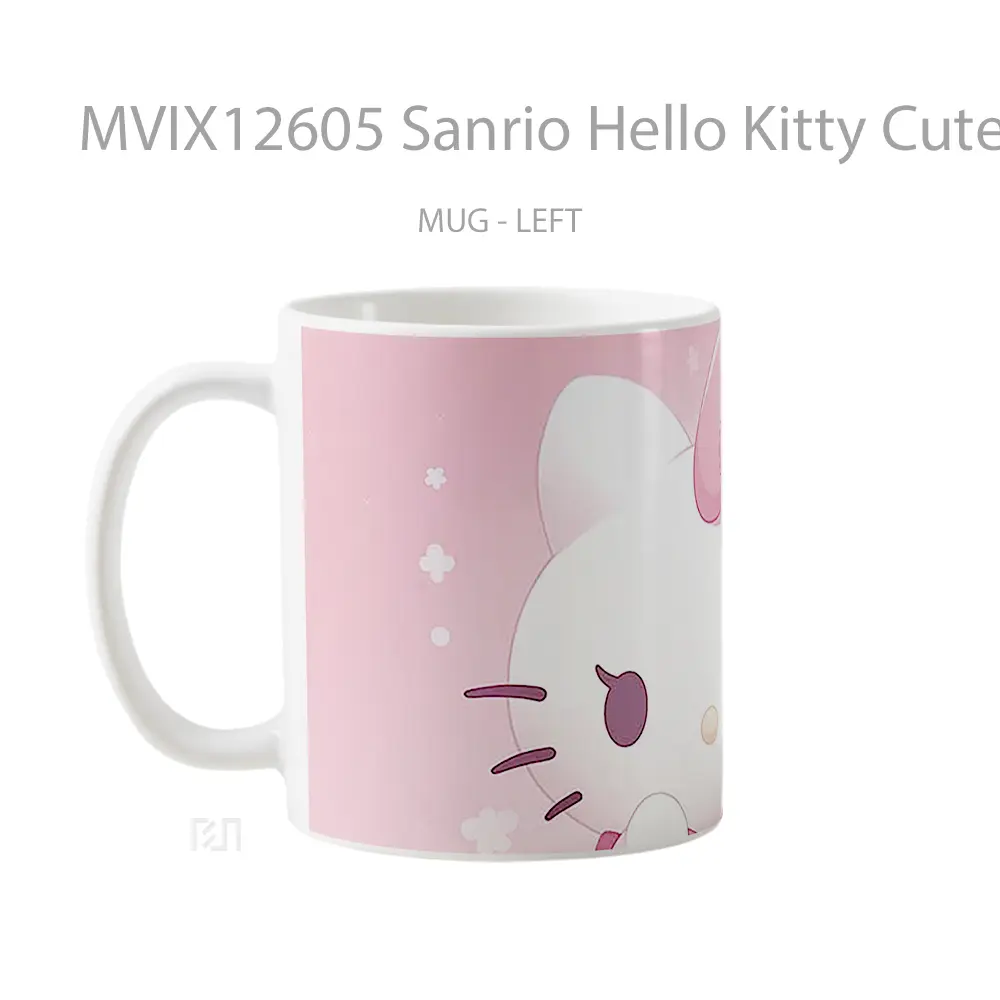 Mug Sanrio Hello Kitty Cute Fluffy Gelas Keramik Desain Unik - All-side / Desain