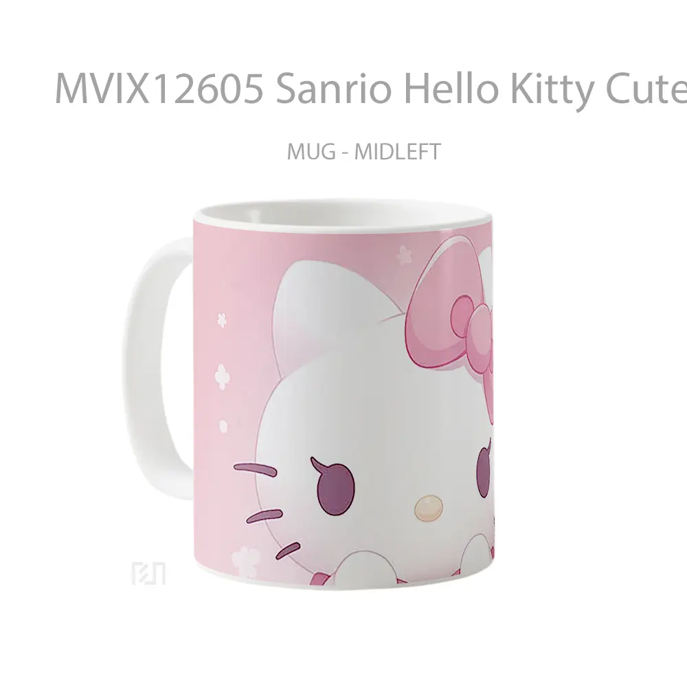 Mug Sanrio Hello Kitty Cute Fluffy Gelas Keramik Desain Unik - All-side / Desain