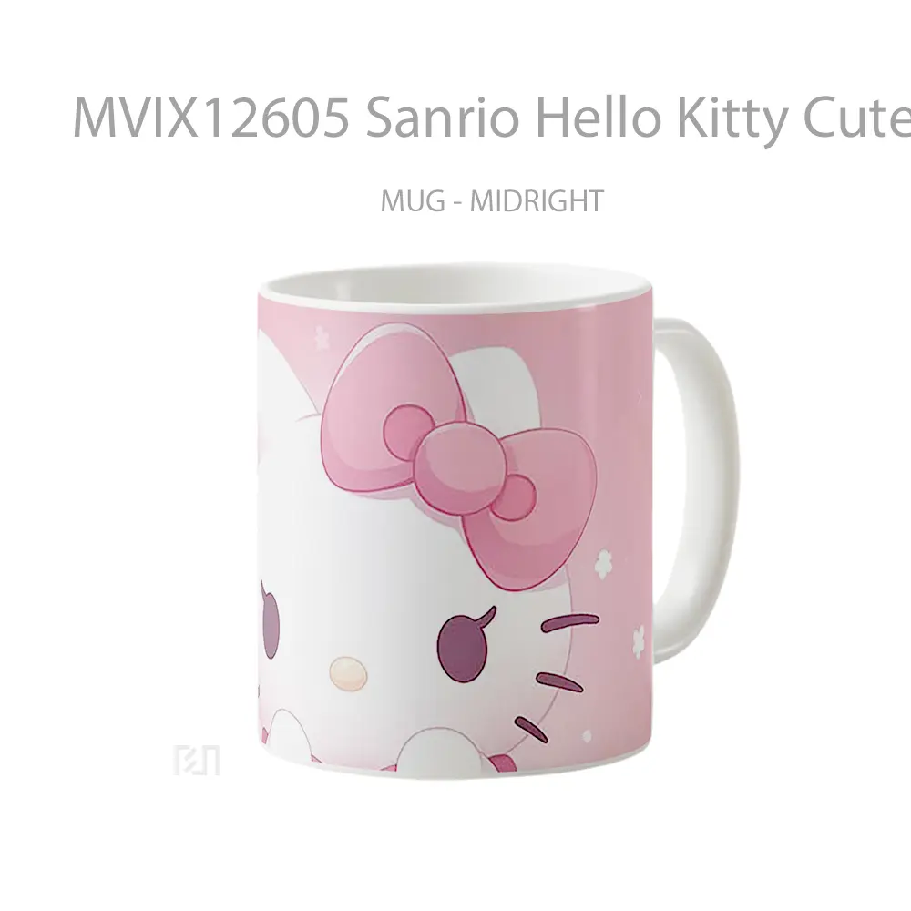 Mug Sanrio Hello Kitty Cute Fluffy Gelas Keramik Desain Unik - All-side / Desain