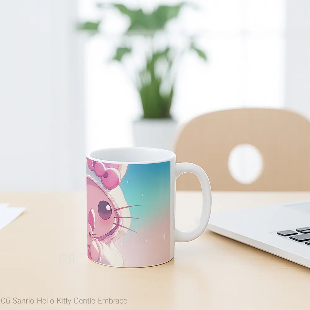 Mug Sanrio Hello Kitty Gentle Embrace Hadiah Lucu dan Menarik - All-side / Desain