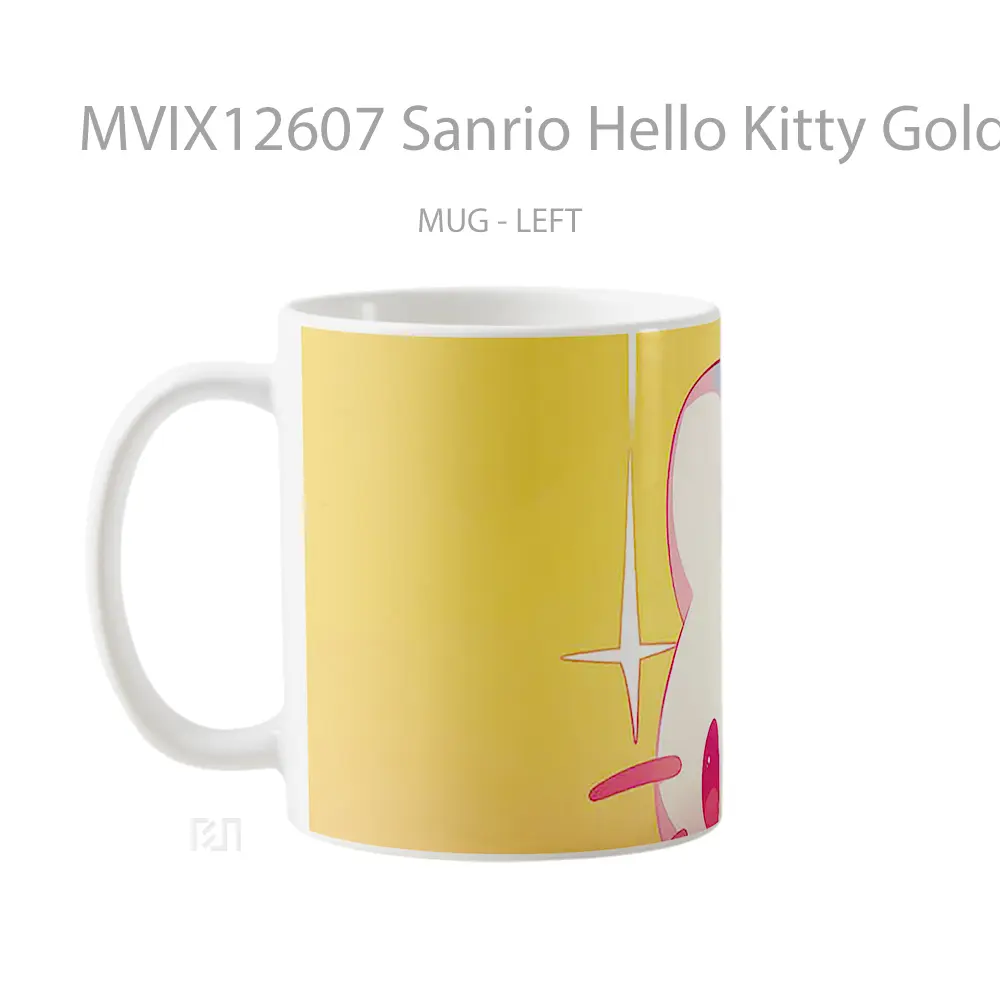 Mug Sanrio Hello Kitty Golden Gleam Gelas Keramik Desain Unik - All-side / Desain