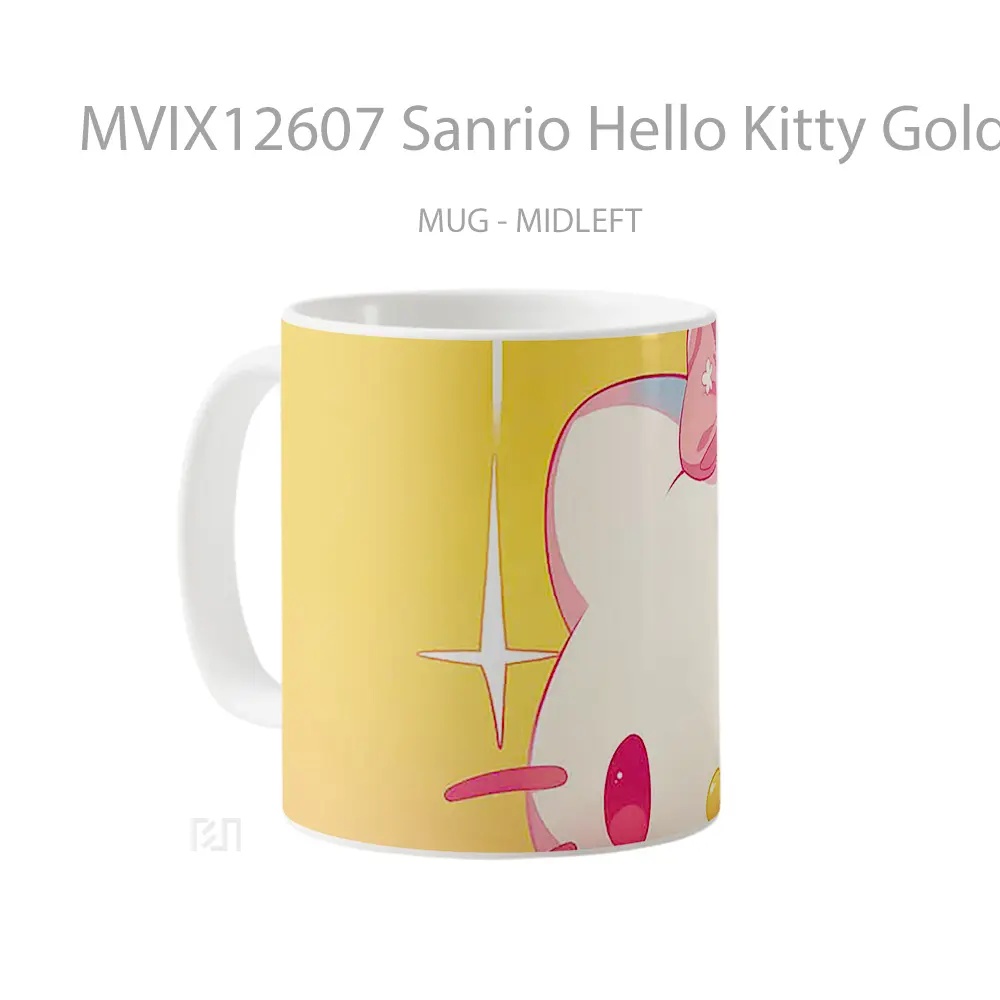 Mug Sanrio Hello Kitty Golden Gleam Gelas Keramik Desain Unik - All-side / Desain