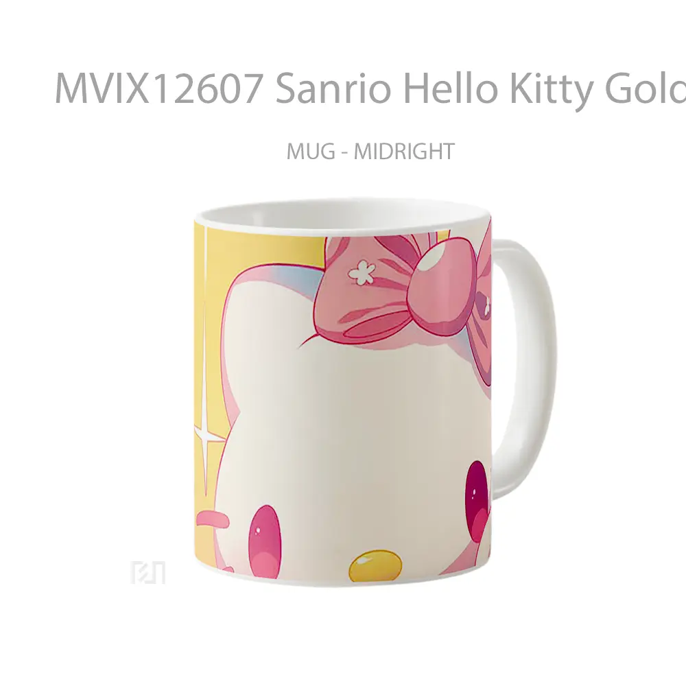 Mug Sanrio Hello Kitty Golden Gleam Gelas Keramik Desain Unik - All-side / Desain