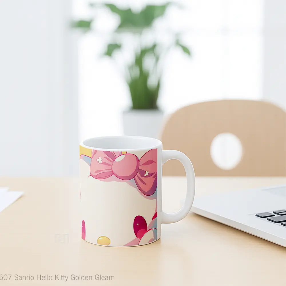 Mug Sanrio Hello Kitty Golden Gleam Gelas Keramik Desain Unik - All-side / Desain