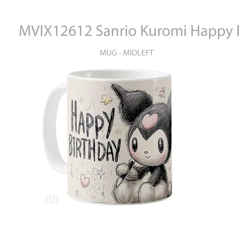 Mug Sanrio Kuromi Happy Birthday Hadiah Lucu dan Menarik - All-side / Desain