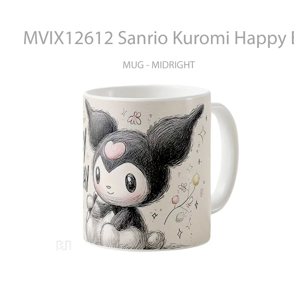 Mug Sanrio Kuromi Happy Birthday Hadiah Lucu dan Menarik - All-side / Desain