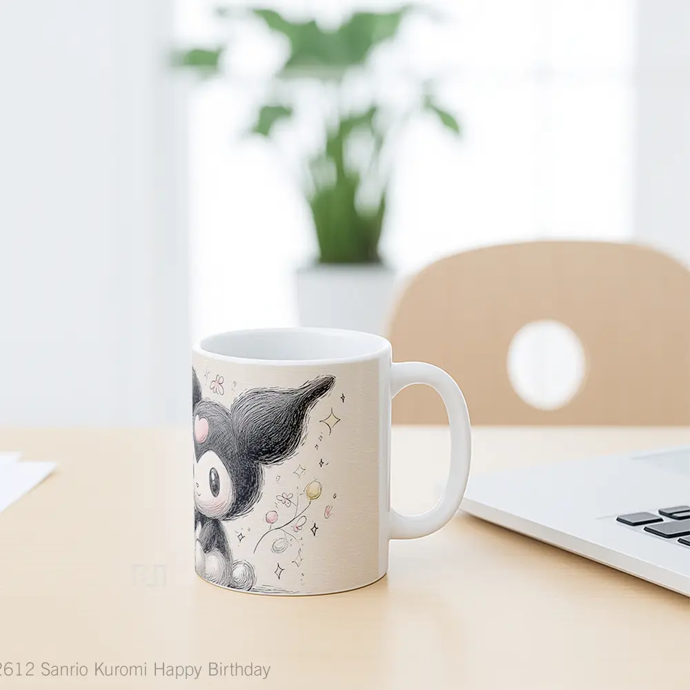 Mug Sanrio Kuromi Happy Birthday Hadiah Lucu dan Menarik - All-side / Desain