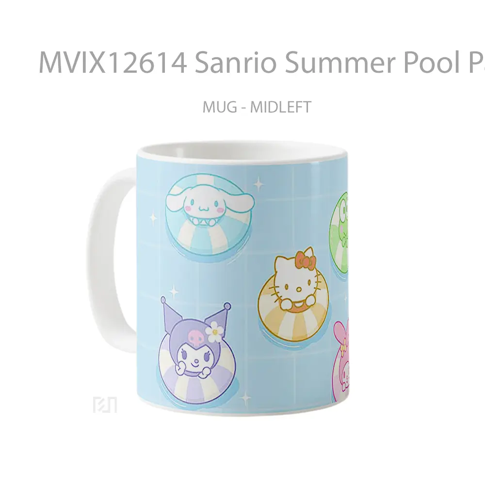 Mug Sanrio Summer Pool Party Floaties Koleksi Mug Limited Edition - All-side / Desain